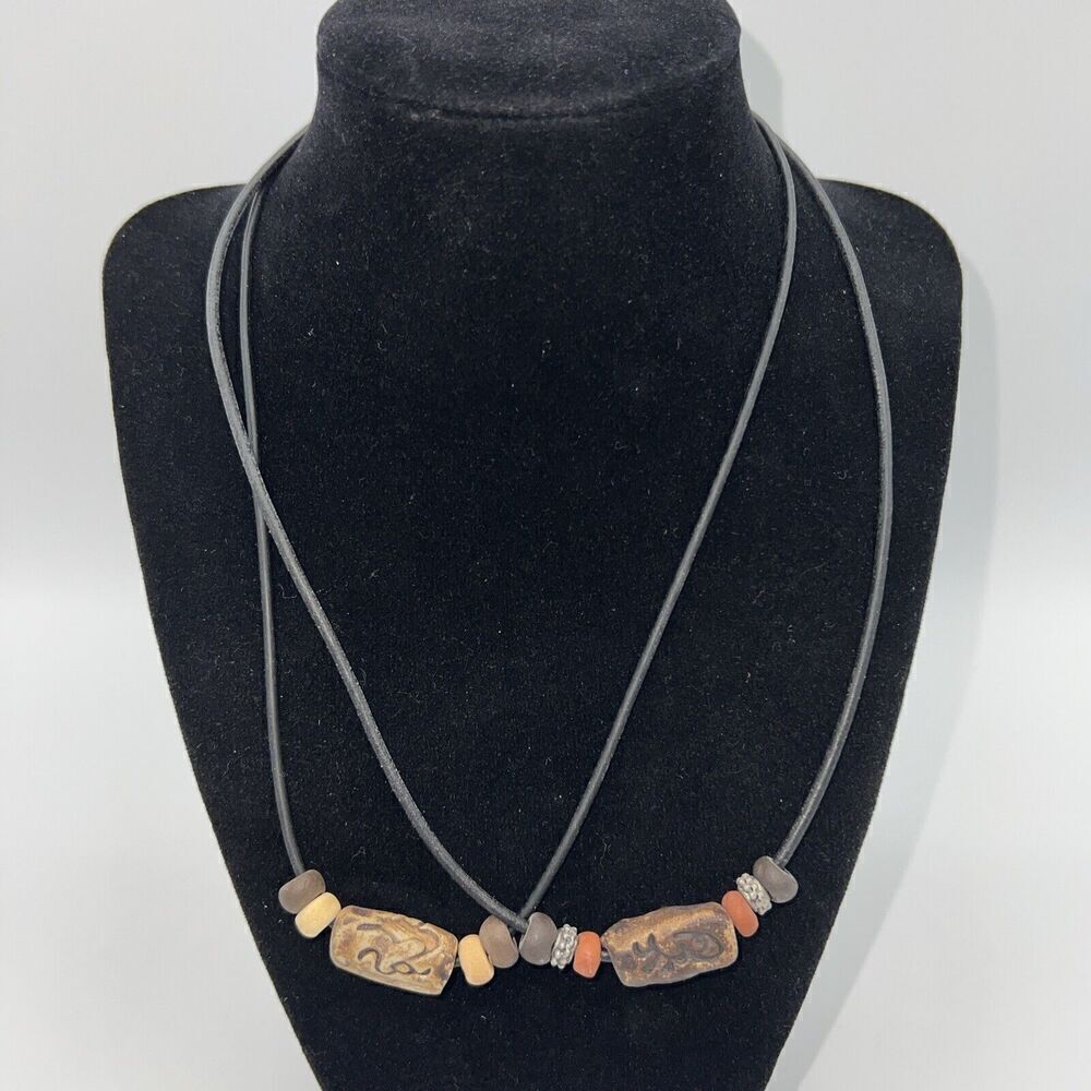 Best Friend Black Leather Rope Necklaces
